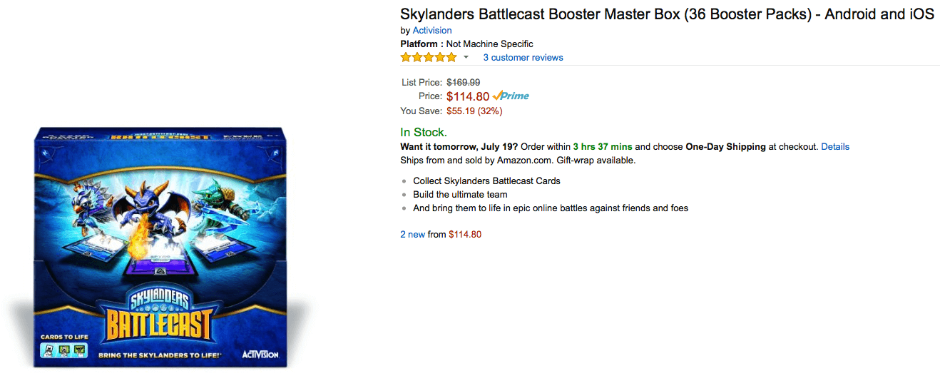 Skylanders Battlecast Master Booster Box
